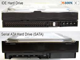 image of SATA and IDE/PATA hard drive connectors